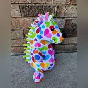 Melissa & Doug Bee Posh Flannel Hedgehog Rainbow Hearts Stuffed Animal 14" Plush